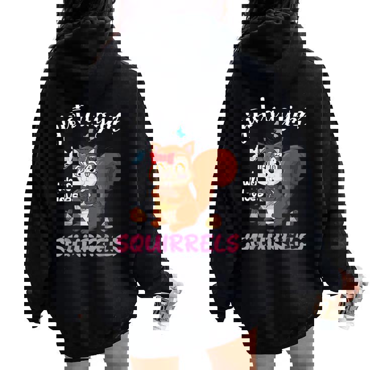 Camisa De Ardilla Para Niñas Just A Girl Who Loves Squirrels Women Oversized Hoodie Back Print
