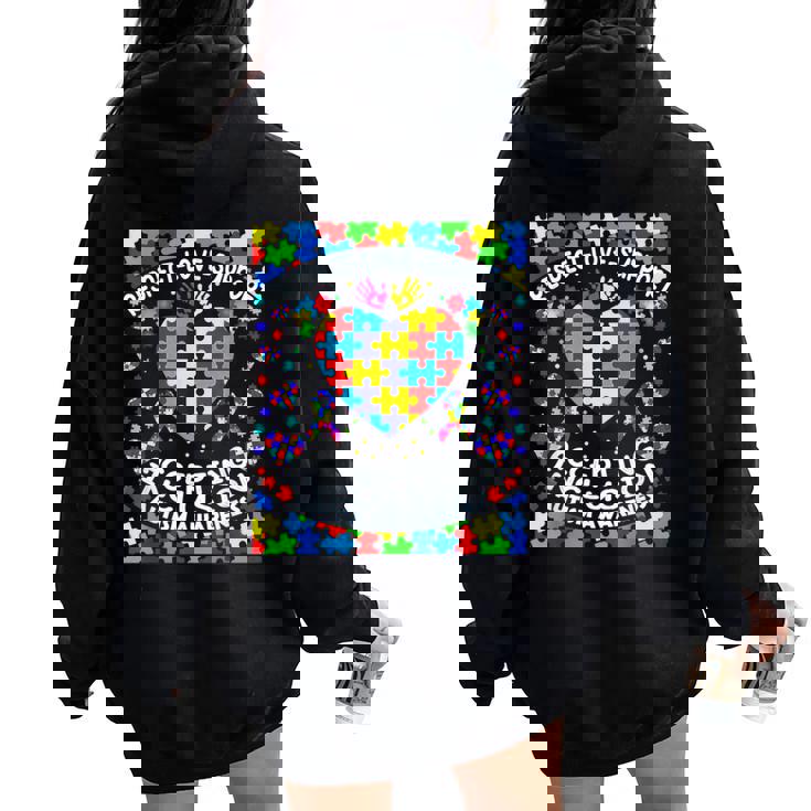 Camisa Para Autismo Para Es Y Hombres Respeto El Amor Concienciación Sobre El Autismo Women Oversized Hoodie Back Print