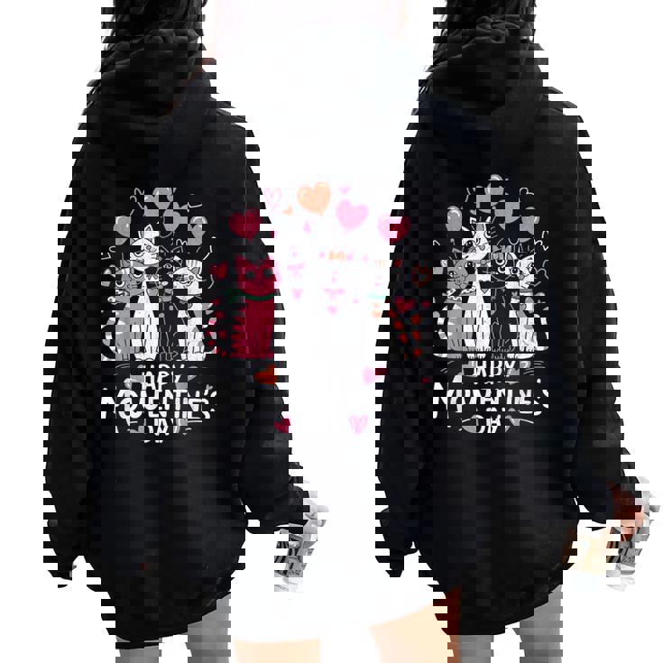 Cat Lover Kitten Happy Valentine Day Kid Women Oversized Hoodie Back Print