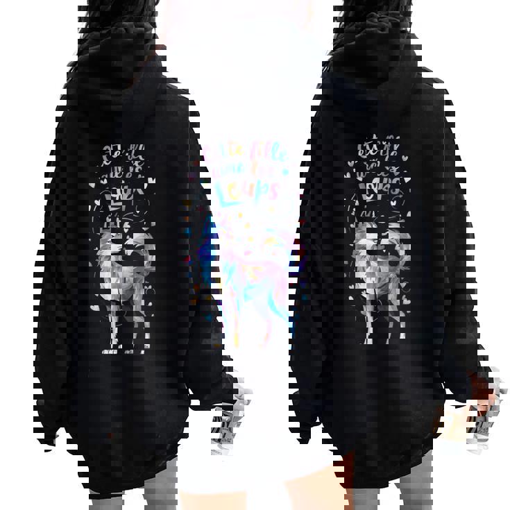 Cette Fille Aime Les Loups Cadeau Mignon Sweat à capuche oversize pour femme avec imprimé dans le dos