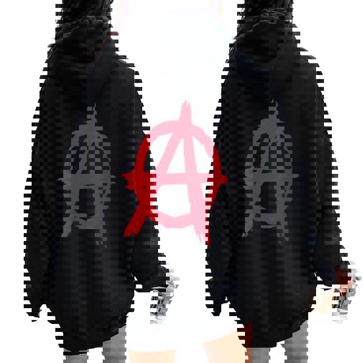 Clásico Punk Rock Anarquista-Un Símbolo De Anarquía Cuello Women Oversized Hoodie Back Print