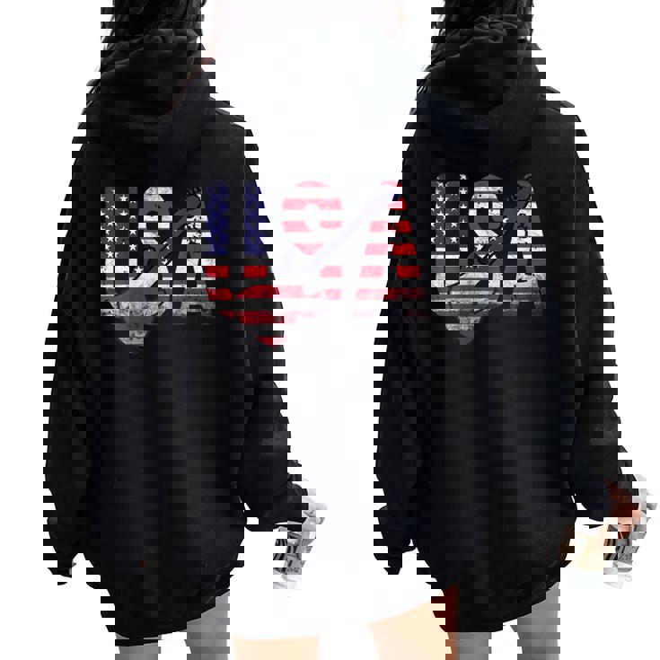 Country Musique Retro Guitare Musique Usa Country Sweat à capuche oversize pour femme avec imprimé dans le dos