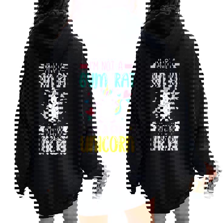 Cute Women's Gym Unicorn Rat Workout Cardio Fitness Sin Mangas Women Oversized Hoodie Back Print