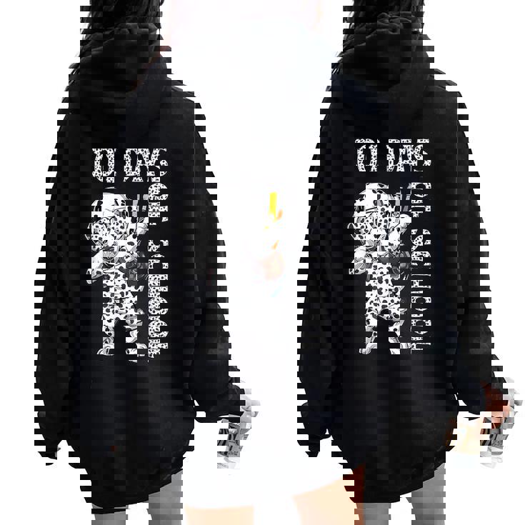 Dabbing 100 Days School Dalmatian Student Or Teacher Boy Kid Women Oversized Hoodie Back Print