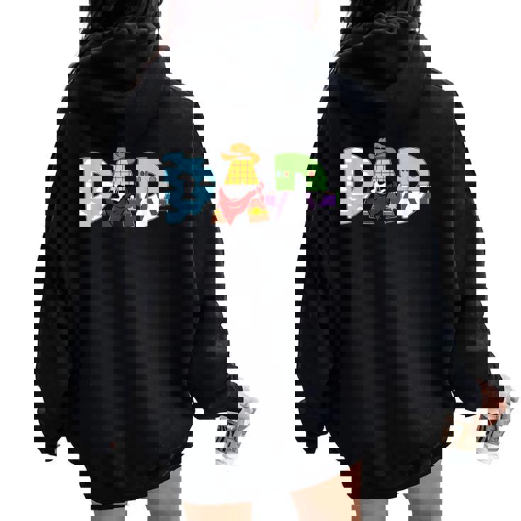 Dad And Mom Of The Birthday Boy Toy Family Decorations Women Oversized Hoodie Back Print