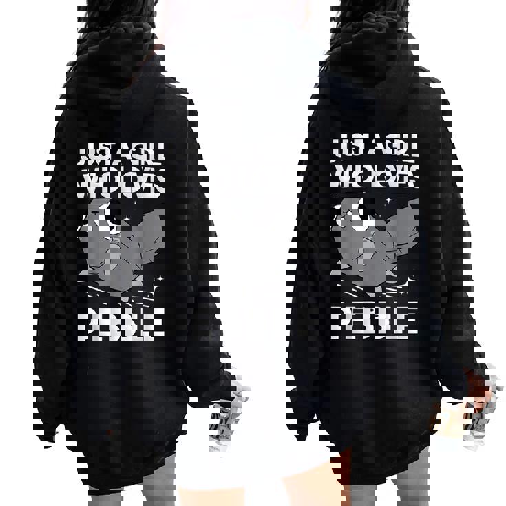 Dandy's World Pebble Just A Girl Who Loves Dandy's World Women Oversized Hoodie Back Print