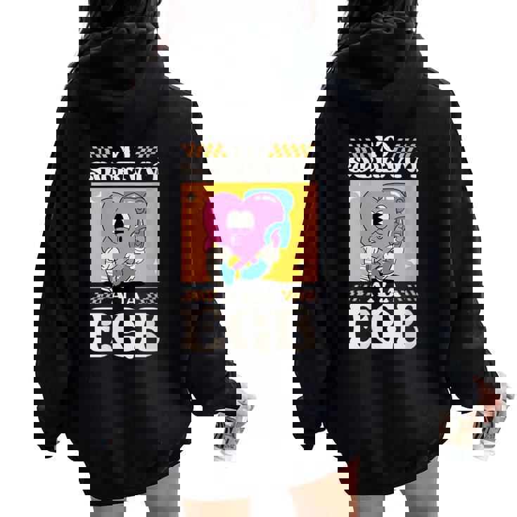 Diseño Divertido Yo Sobreviví A La Egb 80S En Español Cuello Women Oversized Hoodie Back Print
