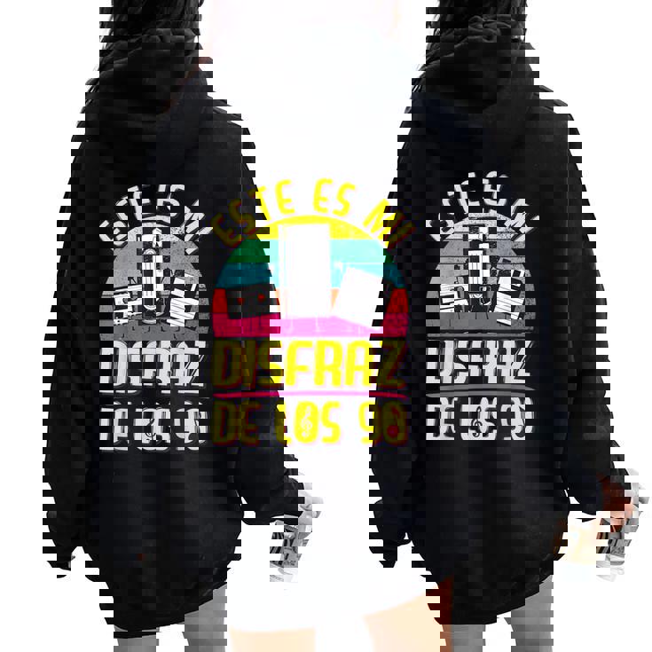 Disfraz Años 90 90S Outfit 90S Costume Niña Cassette Women Oversized Hoodie Back Print