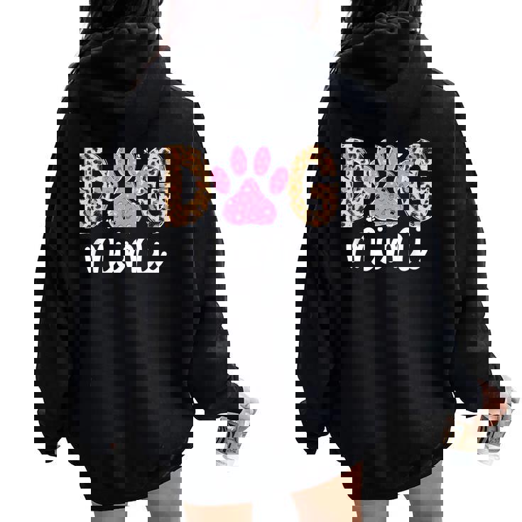 Dog Mimi Dog Lover Mimi Grandma Leopard Women Oversized Hoodie Back Print