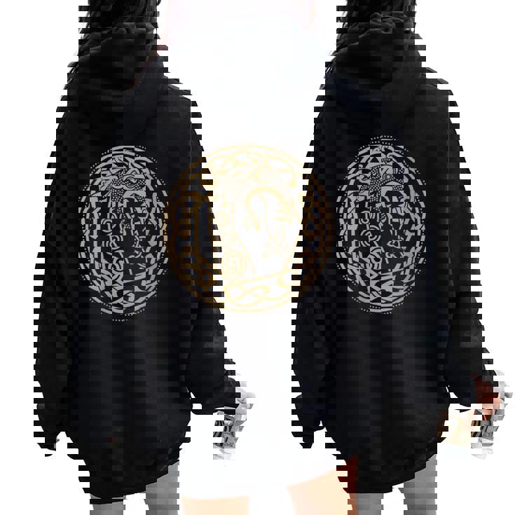 Drakkar Nose Viking Boat Ornament Women Oversized Hoodie Back Print