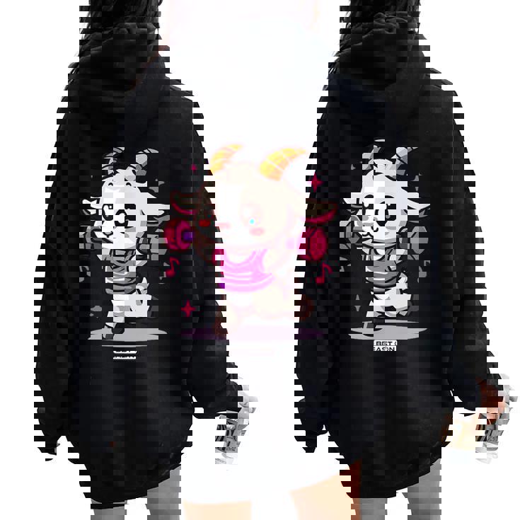 Dulce Cabra Entrenamiento Fresco Diseño Fitness Gimnasio Entrenamiento Women Oversized Hoodie Back Print