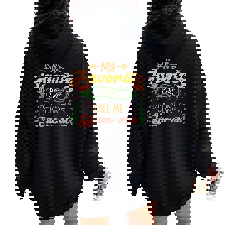My Favorite People Call Me Glam Ma Floral Mother's Day Women Oversized Hoodie Back Print