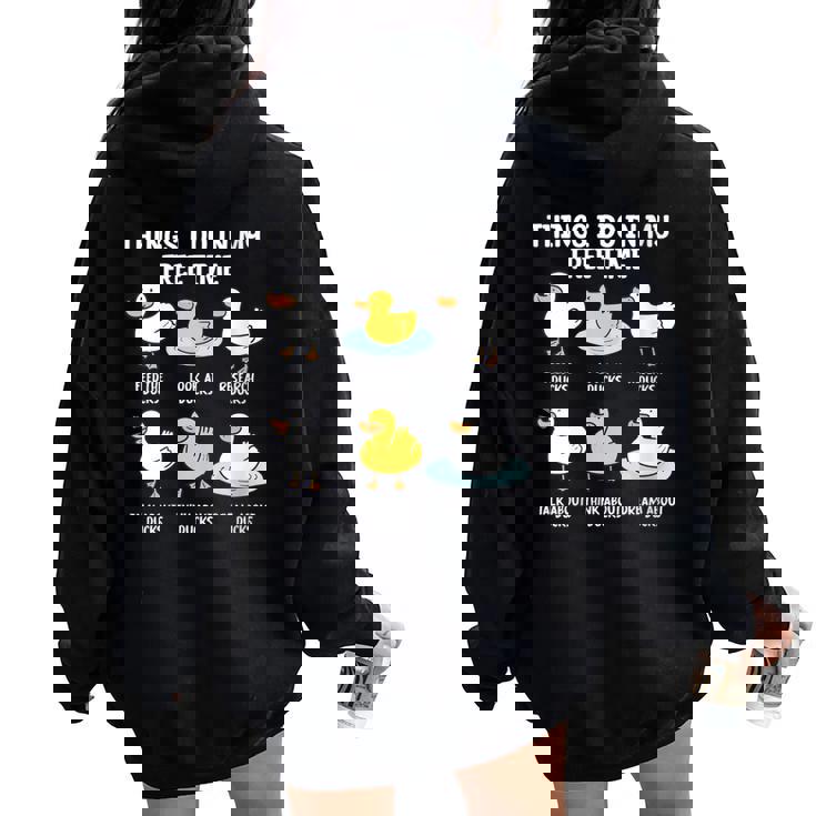 Feed Ducks Talk About Ducks Women Oversized Hoodie Back Print