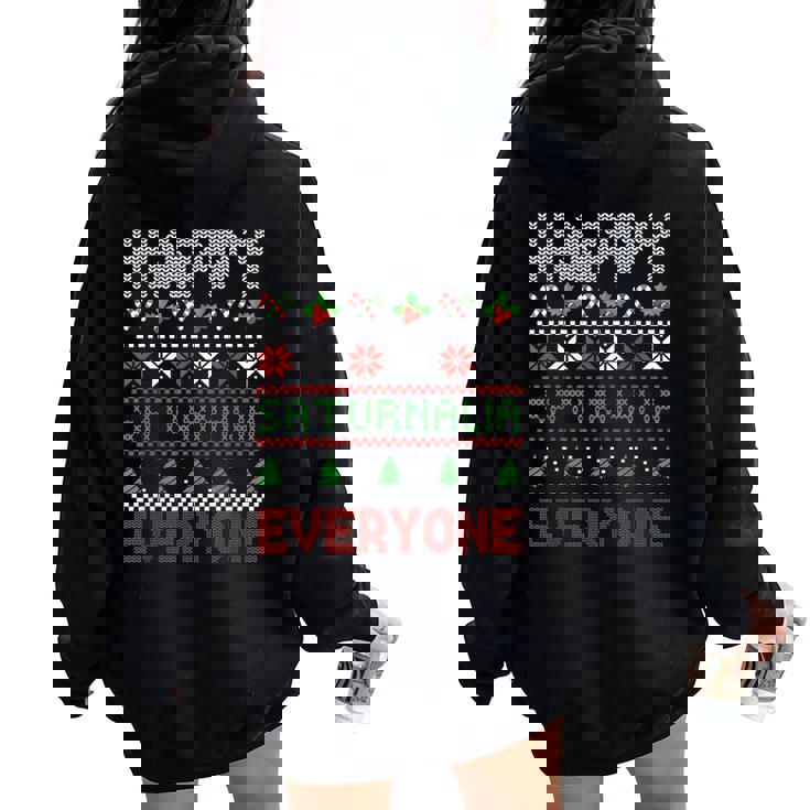 Feo Navidad Feliz Saturnalia Todos La Antigua Roma Women Oversized Hoodie Back Print