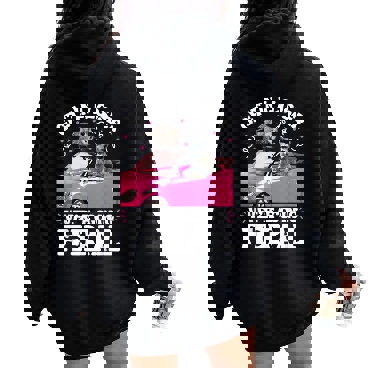 Feral Animal Meme Women's Oversized Hoodie - Fun & Unique Back Print Feral Animal Meme Women's Oversized Hoodie - Fun & Unique Back Print