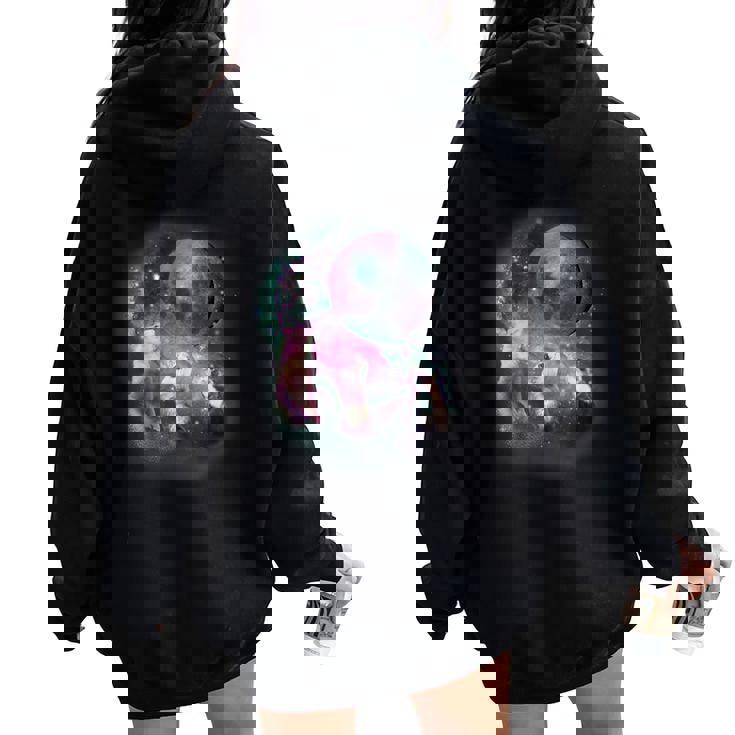 Ferret Oversized Hoodie for Women | Howling Moon Back Print | Cozy Unisex Ferret Oversized Hoodie for Women | Howling Moon Back Print | Cozy Unisex