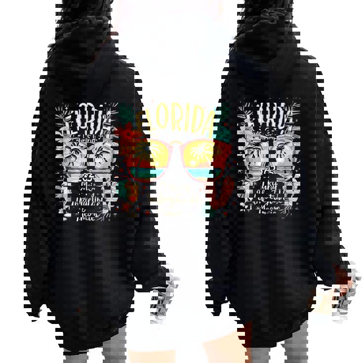 Florida Girls Trip 2025 Beach Vibes Family Vacation Graphic Women Oversized Hoodie Back Print