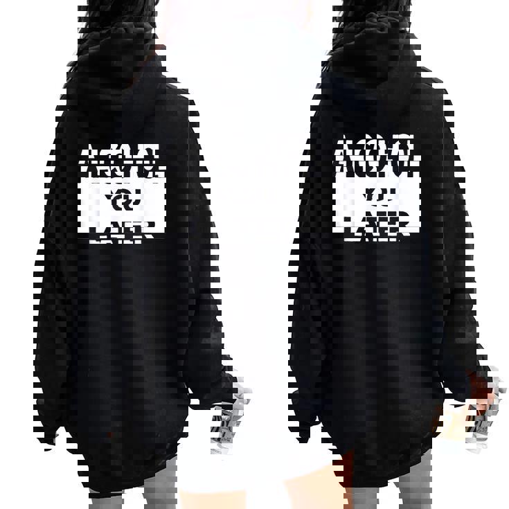 Alcohol Bar Drinking Beer Party Women Oversized Hoodie Back Print