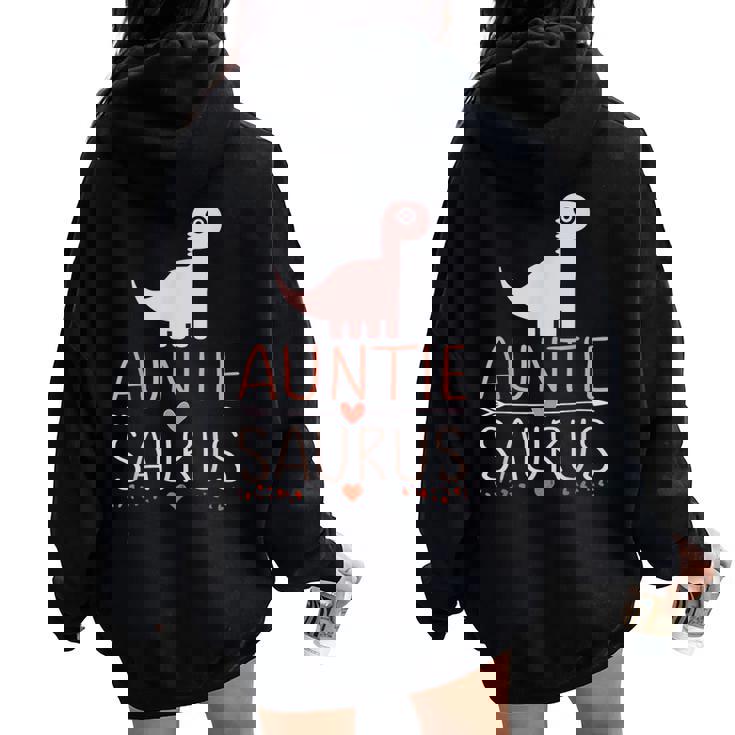 Bae For Auntie Saurus Cute Aunty Dinosaur Aunt Women Oversized Hoodie Back Print