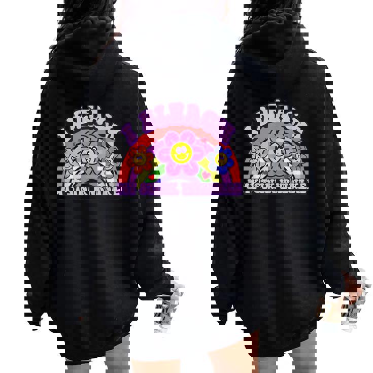 I Bleach My Stink Wrinkle Sarcastic Adult Humor Meme Women Oversized Hoodie Back Print