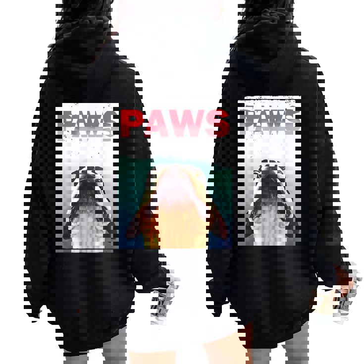 Boston Terriers Paws Dog Mom Dad Boston Terrier Lovers Women Oversized Hoodie Back Print