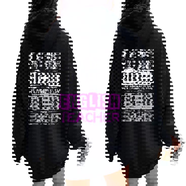 English Teacher Women Oversized Hoodie Back Print
