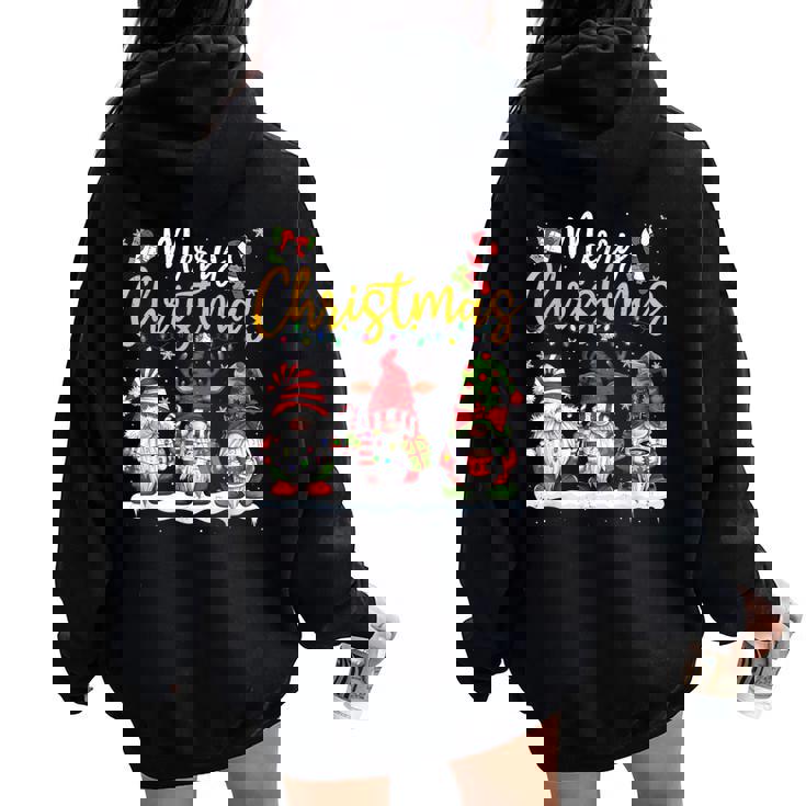 Gnomes De Noël Pour Amoureux De Noël Famille Hommes S Enfants Sweat à capuche oversize pour femme avec imprimé dans le dos