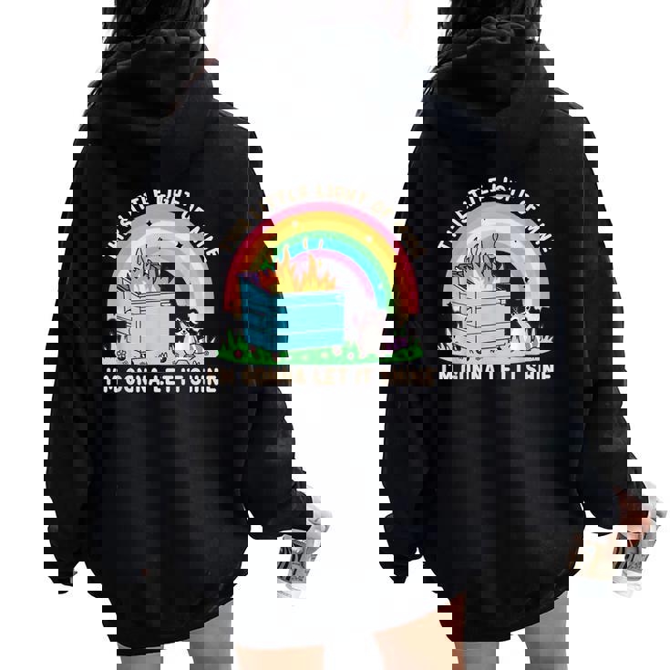 Groovy Raccoon Women’s Oversized Hoodie – Dumpster Fire Theme Groovy Raccoon Women’s Oversized Hoodie – Dumpster Fire Theme