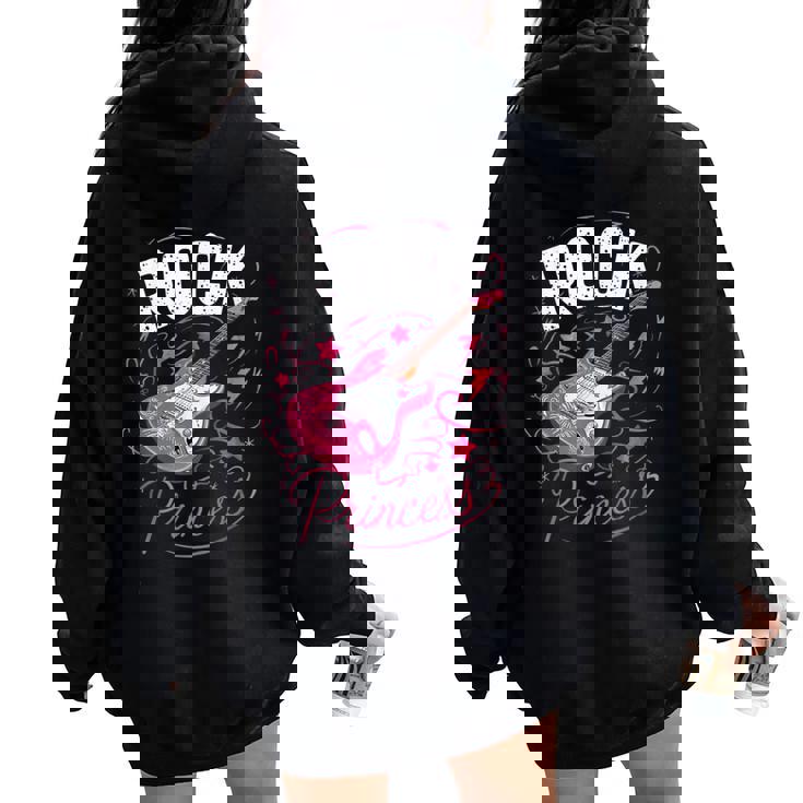 Guitarra Eléctrica Para Niñas Y Es Women Oversized Hoodie Back Print