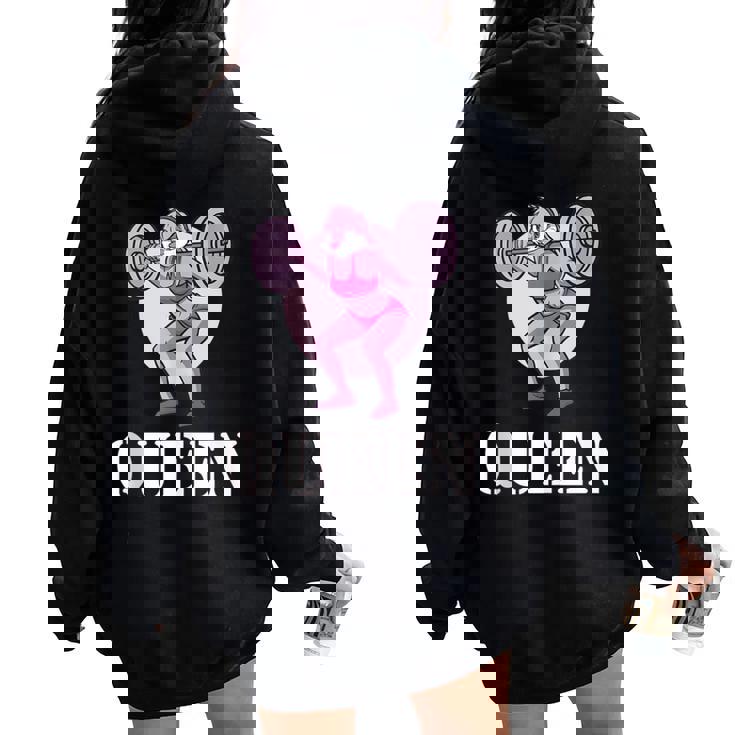 Gym Partner Queen Bunny Portería De Levantamiento De Pesas Para Pareja Sin Mangas Women Oversized Hoodie Back Print