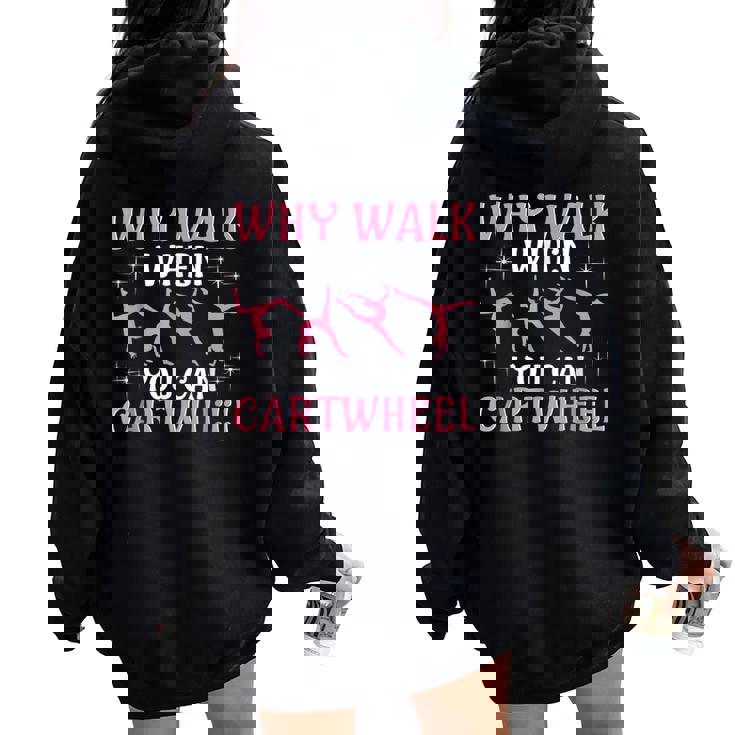Gymnastics Gymnast For Girls Women Cool Cartwheel Women Oversized Hoodie Back Print