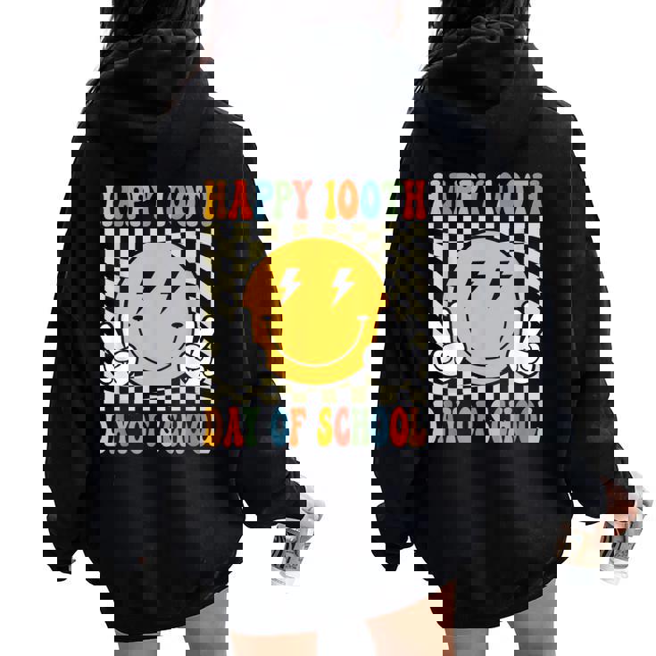 Happy 100 Days 100Th Day Of School Teacher Kid Boys Girls Women Oversized Hoodie Back Print