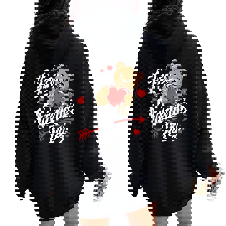 Happy Valentines Day Cute Valentine Women Oversized Hoodie Back Print