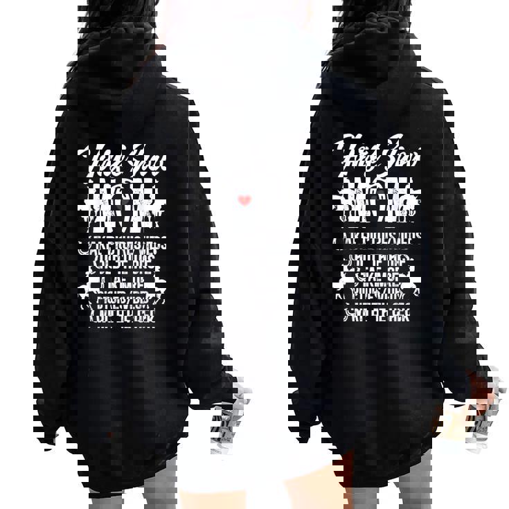 Horse Show Mom Definition Equestrian Mom Horse Show Mama Women Oversized Hoodie Back Print