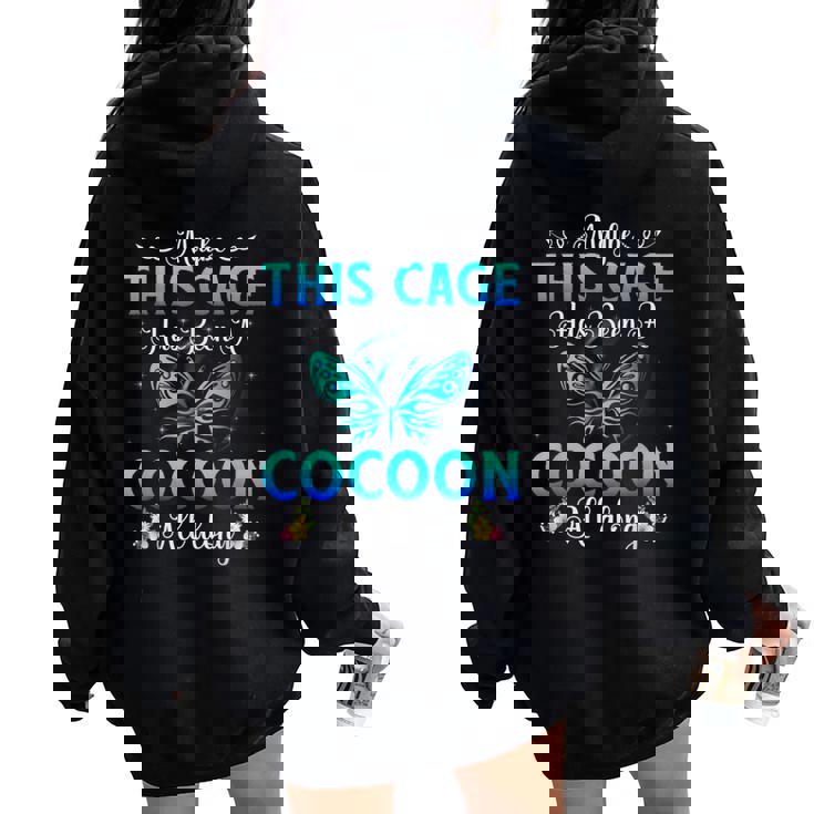Incroyable Papillonolant Nouvelleie Et Espoir S Sweat à capuche oversize pour femme avec imprimé dans le dos