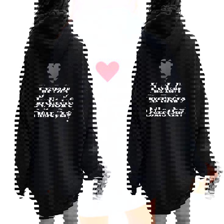 J'aimeraiment Les Bitcoins Et Les Dollars D'accord Trading Amusant Sweat à capuche oversize pour femme avec imprimé dans le dos