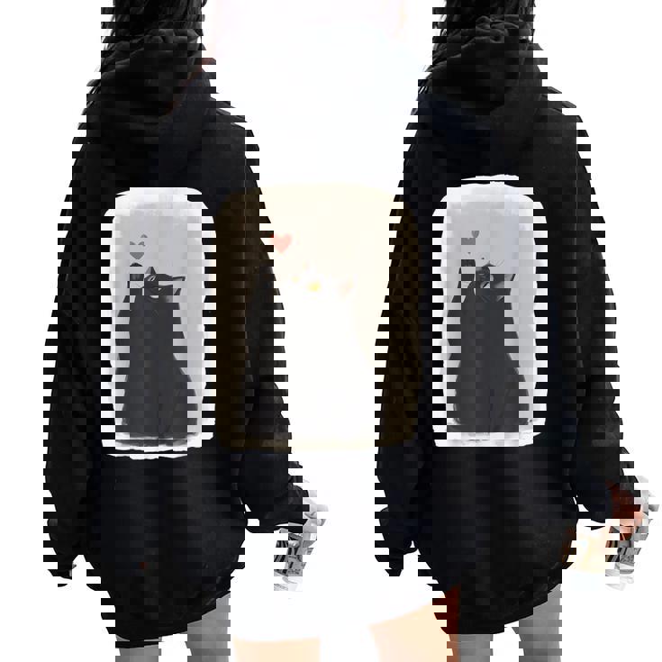 Japanese Anime Cute Cat Heart Kawaii Black Cat Heart Girls Women Oversized Hoodie Back Print Japanese Anime Cute Cat Heart Kawaii Black Cat Heart Girls Women Oversized Hoodie Back Print