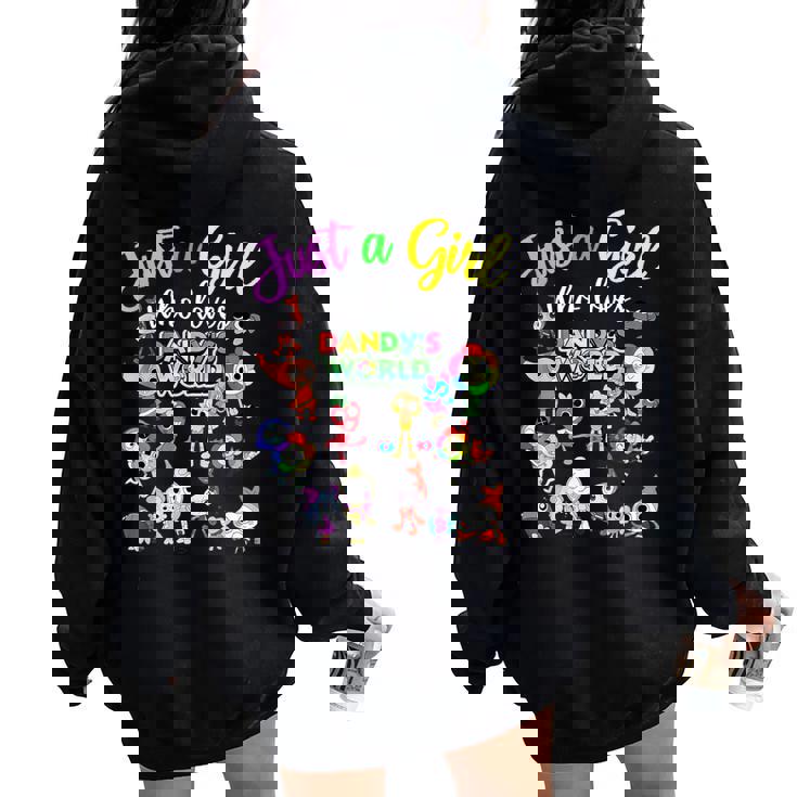 Just A Girl Who Love Dandy's World Women Oversized Hoodie Back Print