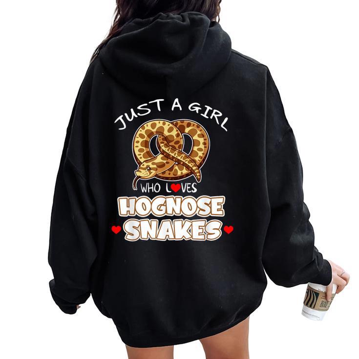 Just a Girl Who Loves Hognose Snakes Animals Lover Women Oversized Hoodie Back Print
