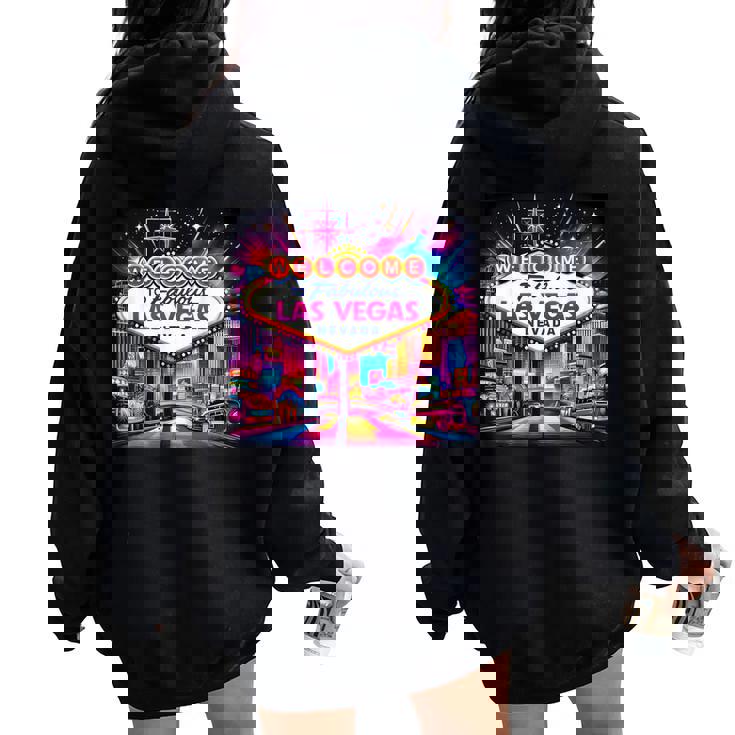 Las Vegas Nevada Las Vegas Souvenir Women Oversized Hoodie Back Print
