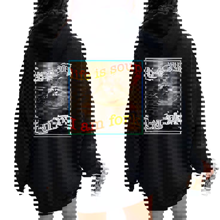 Life Is Soup Oddly Specific Weird Ironic Raccoon Meme Women Oversized Hoodie Back Print Life Is Soup Oddly Specific Weird Ironic Raccoon Meme Women Oversized Hoodie Back Print