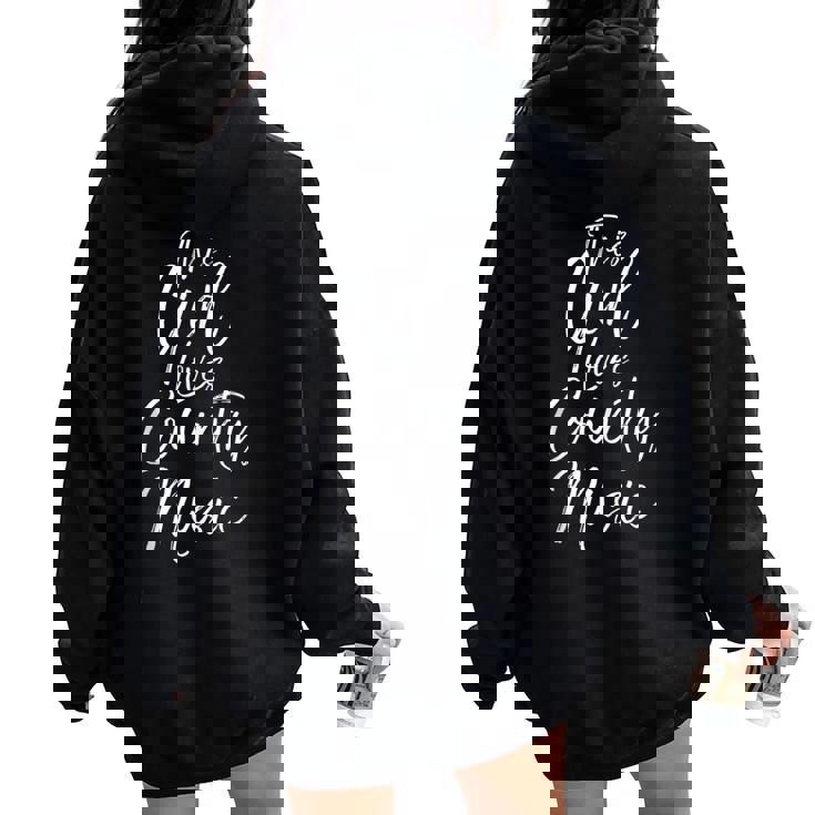 Linda Cita Country Para Es Que Esta Chica Ama La Música Country Sin Mangas Women Oversized Hoodie Back Print
