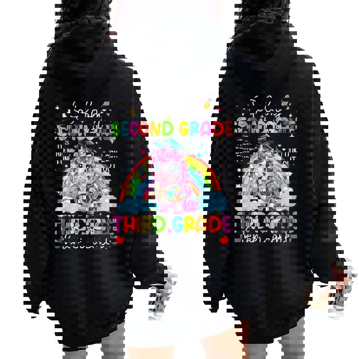 Look Out Third Grade Here I Come Unicorn Last Day Of School Women Oversized Hoodie Back Print