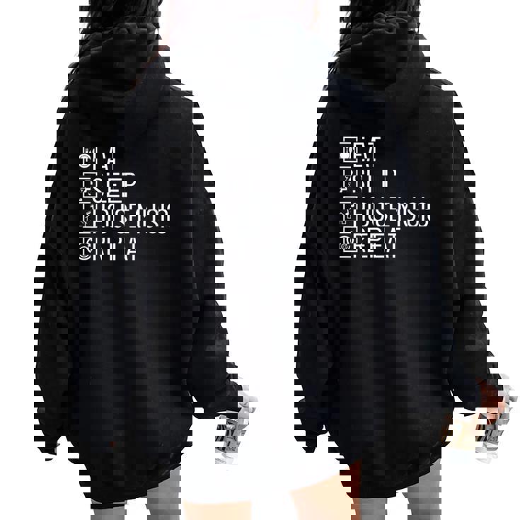 Mangez La Musique De Dortoir Edm Dj House Music Sweat à capuche oversize pour femme avec imprimé dans le dos