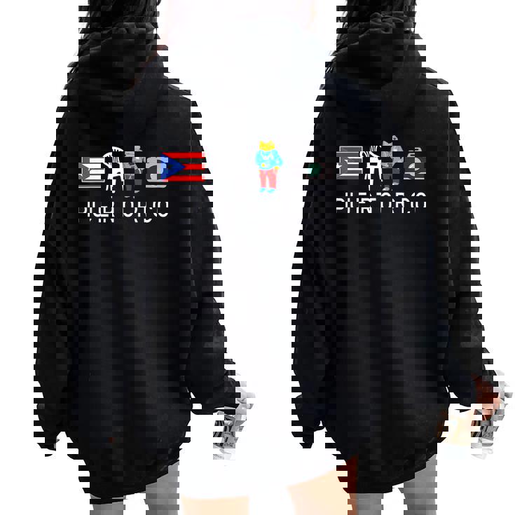Más Fotos Puerto Rico Frog Concho For Women Women Oversized Hoodie Back Print