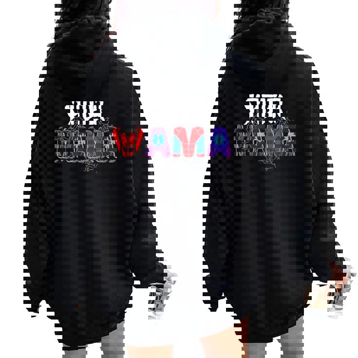Matching Family Spider Web Mama Mother's Day Birthday Boy Women Oversized Hoodie Back Print