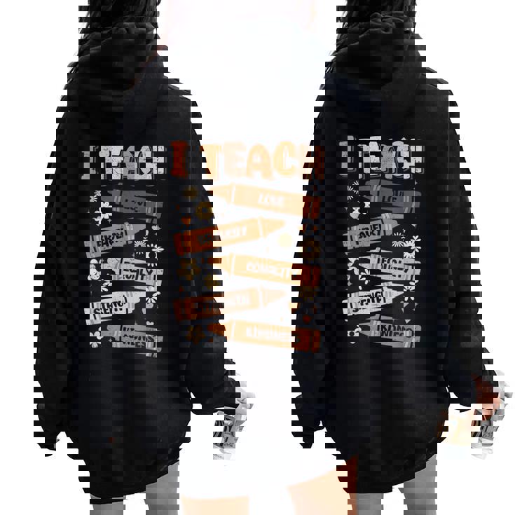 Melanin Black History Month I Teach Black History Teacher Women Oversized Hoodie Back Print Melanin Black History Month I Teach Black History Teacher Women Oversized Hoodie Back Print