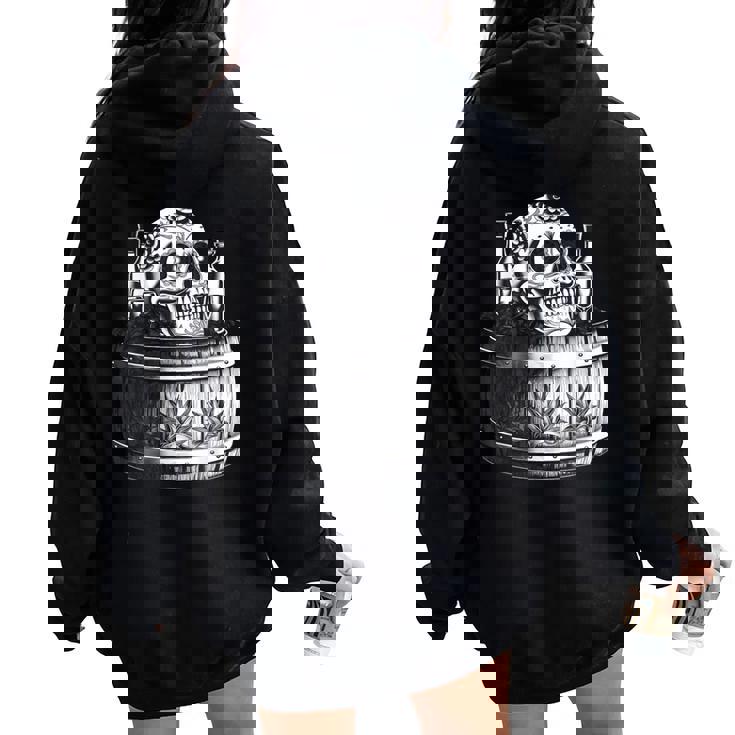 Mexico Vintage Skeleton Tequila Dia De Los Muertos Mexican Women Oversized Hoodie Back Print