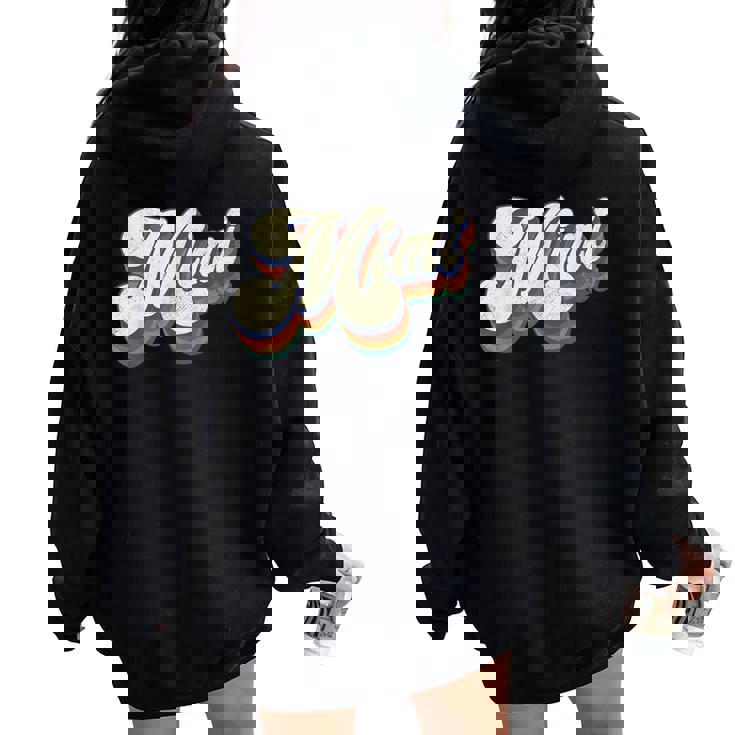 Mimi For Grandma Retro Vintage Mother's Day Mimi Women Oversized Hoodie Back Print