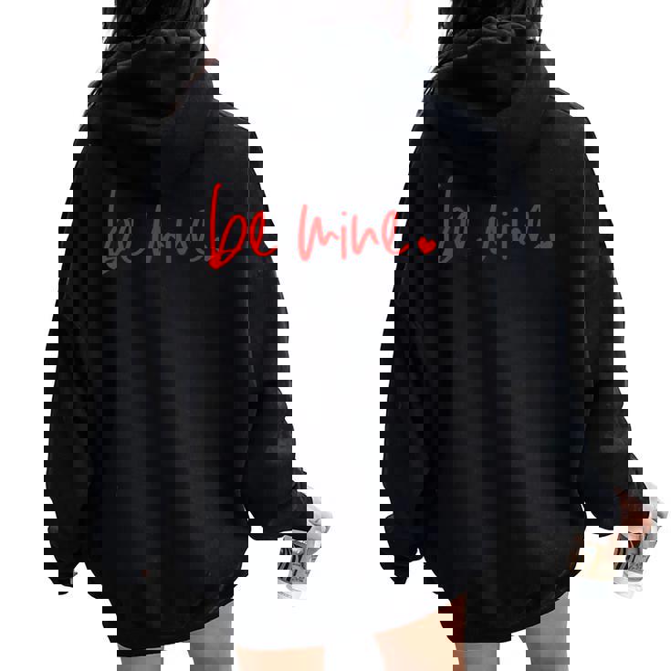 Be Mine Heart Happy Valentine's Day Couples Women Oversized Hoodie Back Print